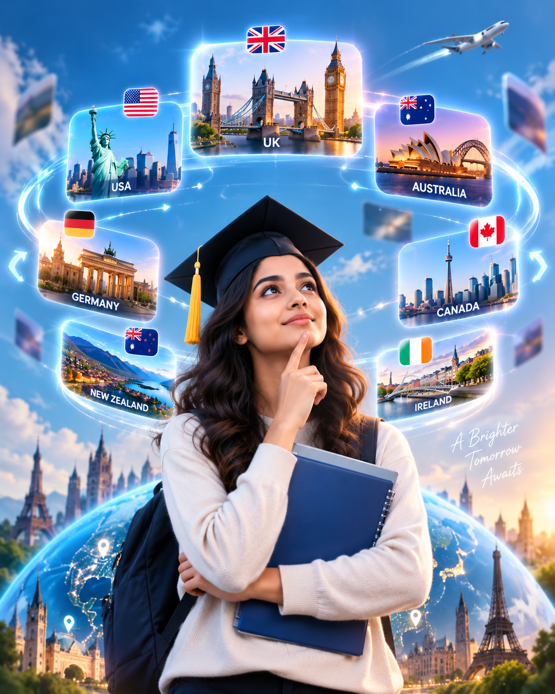 Student preparing for international education